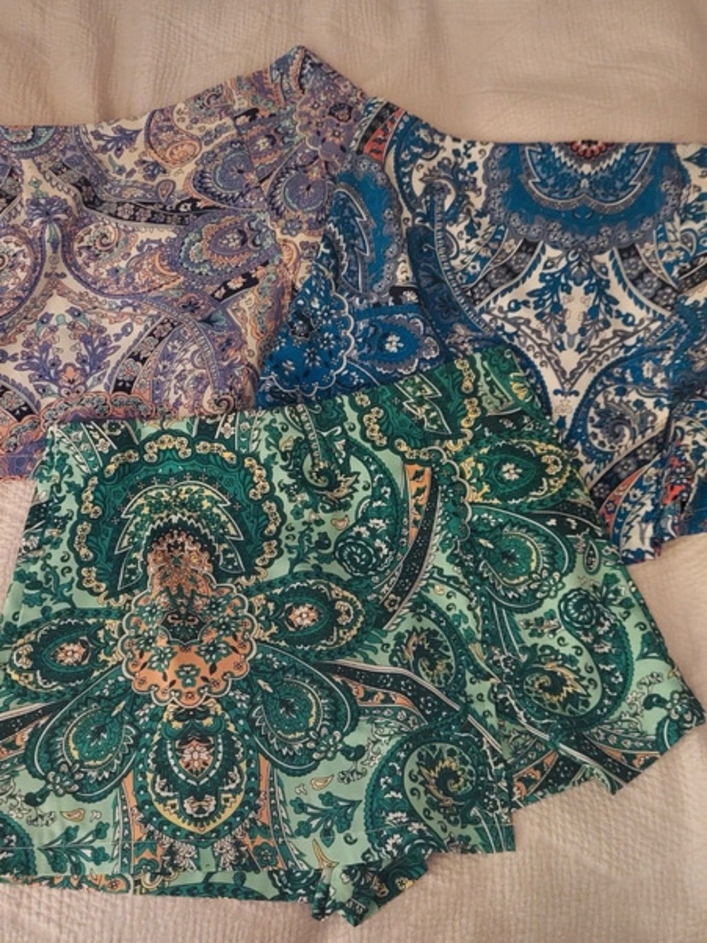 SHEIN 3-Pack Paisley Print Skorts Shorts w/ Skirt Overlay XL NWOT